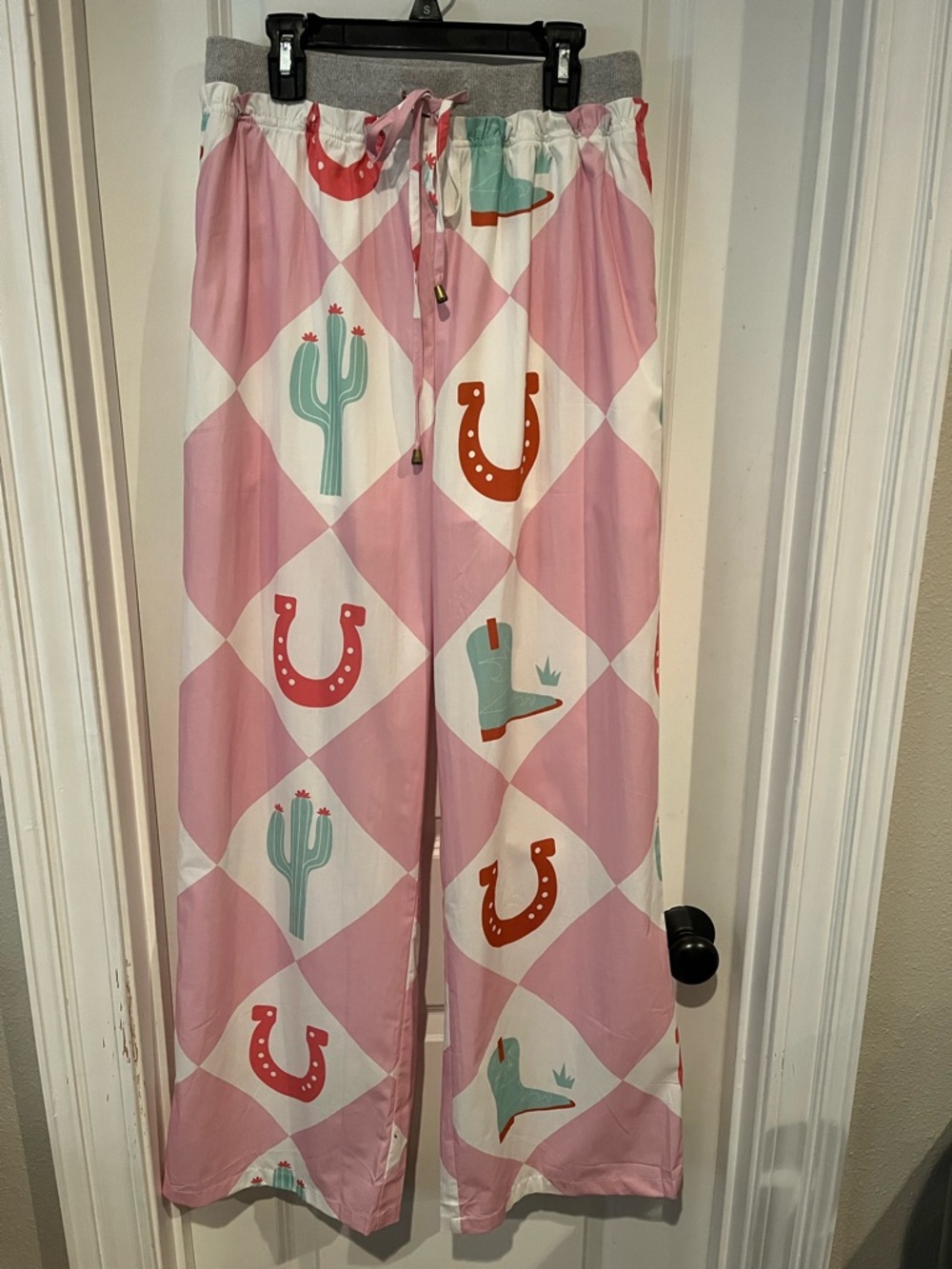 Pink Western Print Pants